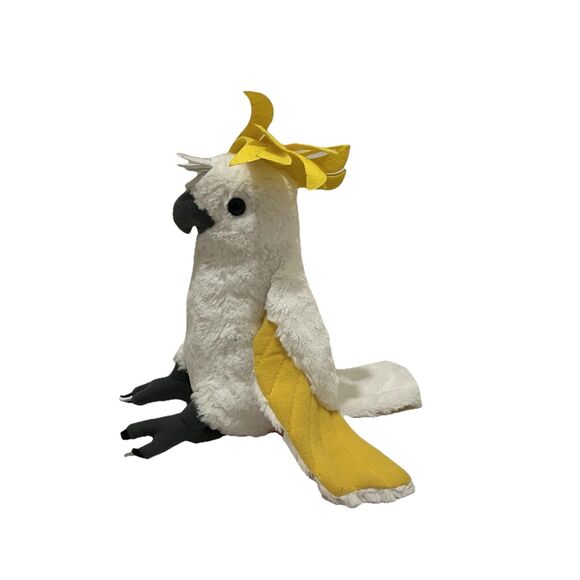 Wild Republic Cockatoo Macaw Parrot White Yellow Tropical Bird Plush 12" 2017 - Picture 1 of 10
